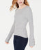 Juniors' Faux-Pearl Rib-Knit Sweater