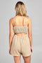 Front Tie Tank Romper with Open back