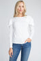 Cold Shoulder Ruffle Long Sleeve Top