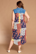 Mixed-floral Patchwork Maxi Dress