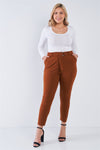 Plus Size High Waisted Ankle Length Pants