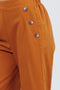 Fake Pocket W/button Detail Wide Long Leg Linen Pants