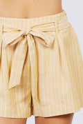 Waist Bow Tie Y/d Stripe Short Pants