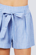 Waist Bow Tie Y/d Stripe Short Pants