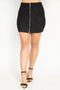 Faux Suede Front Zip Skirt