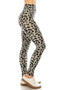 Long Yoga Style Banded Lined Leopard Animal Printed Knit Legging With High Waist.