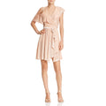 Cold-Shoulder Velvet Wrap Dress - Pale Blush - WAYF - DSY Retailers