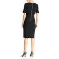 Adrianna Papell Crepe Short Sleeves Sheath Dress - Adrianna Papell - DSY Retailers