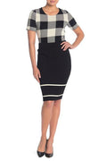 Eden Ribbed Knit Stripe Pencil Skirt - Rachel Roy - DSY Retailers