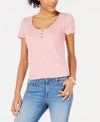 Juniors' Lettuce Edge Henley Top - American Rag - DSY Retailers