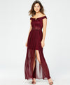 Juniors' Sparkle Lace Off-The-Shoulder Gown - BCX - DSY Retailers