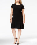 MICHAEL Michael Kors Plus Size Cap-Sleeve Pleated-Flounce Dress - Michael Kors - DSY Retailers
