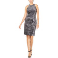 Nightway Velvet Sequined Sheath Dress Charcoal - Nightway - DSY Retailers