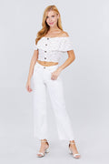 Off The Shoulder Woven Top Top DSY 