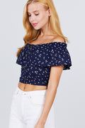 Off The Shoulder Woven Top Top DSY 