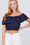 Off The Shoulder Woven Top Top DSY Navy S 