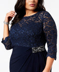 Plus Size Embellished Lace Bodice Dress - Alex Evenings - DSY Retailers