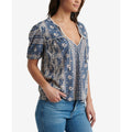 Lucky Brand Printed Short Sleeve Peasant Top - Lucky Brand - DSY Retailers