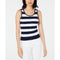 Ribbed Button-Front Tank Top - Blue - Maison Jules - DSY Retailers