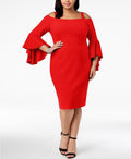 R&M Richards Womens Off-The-Shoulder Bell Sleeves Cocktail Dress - R&M Richards - DSY Retailers