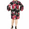 Plus Size Bell-sleeve Floral Sheath Dress