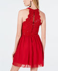 Speechless Juniors' Lace Halter A-Line Dress - Speechless - DSY Retailers